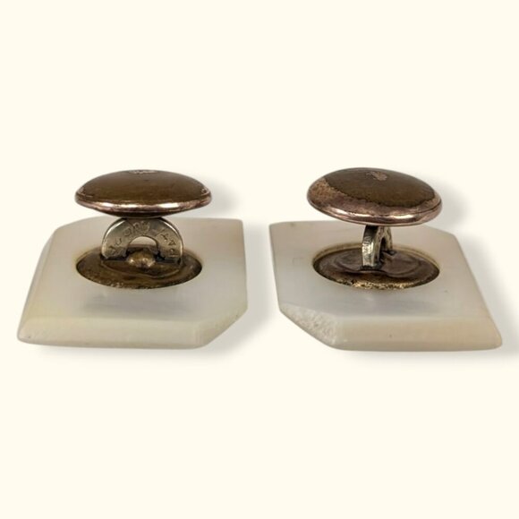 Antique Mother of Pearl "S" Cufflinks - Picture 5 of 7